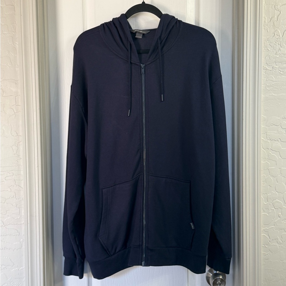 Men's Eddie Bauer Navy Blue Longsleeve Hooded Sweatshirt Size L
